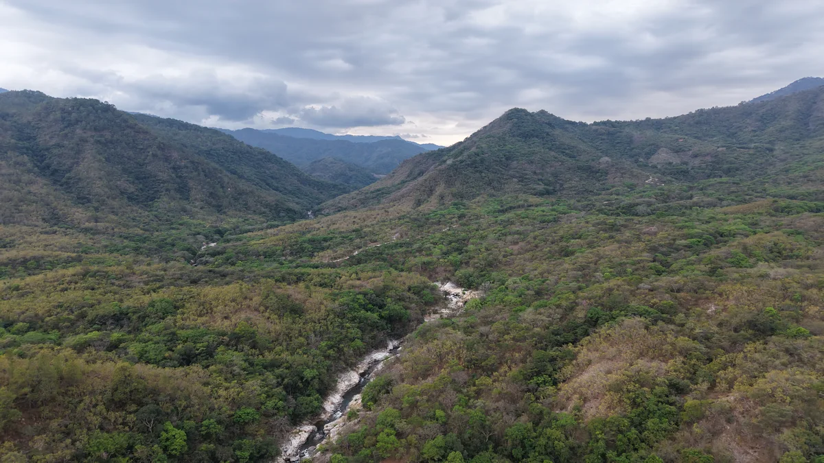 Vista aérea de paisaje natural capturada con drone - SACIFOR consultoría ambiental